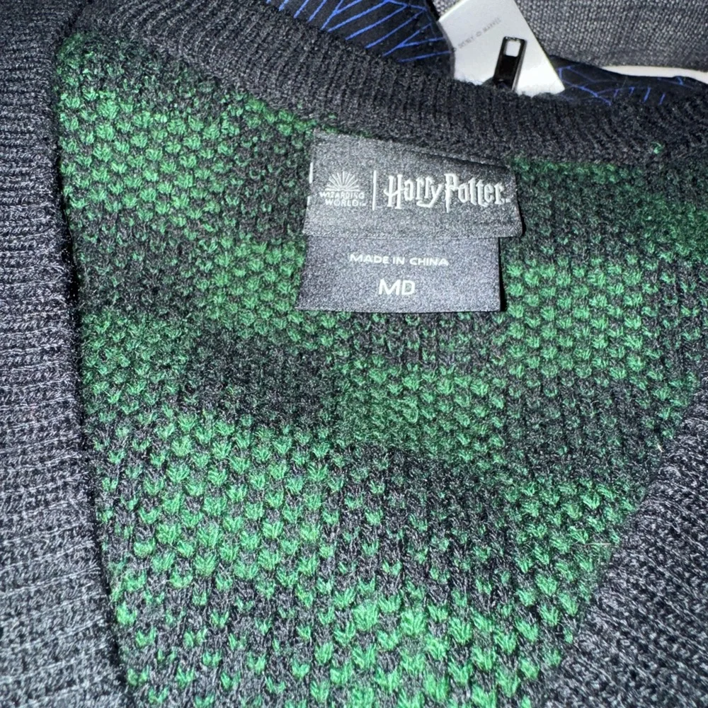 Slytherin Checkered Cardigan - Green and Black - Picture 3 of 7